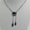 Collier argent, négligé avec trois hématites, époque 1900, Art Nouveau.