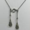 Collier argent, négligé avec strass blanc, fin 19ième siècle. – Image 4