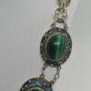 Collier argent/vermeil, totalement filigrané, émaillé et cabochons de malachite. – Image 3