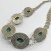 Collier argent/vermeil, totalement filigrané, émaillé et cabochons de malachite. – Image 4