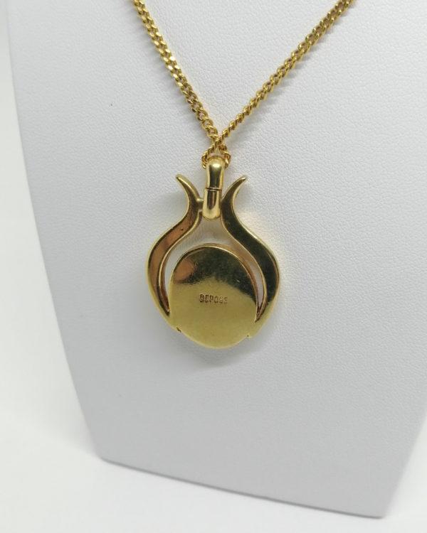 Pendentif plaqué or avec travail d'émail bleu. – Image 4