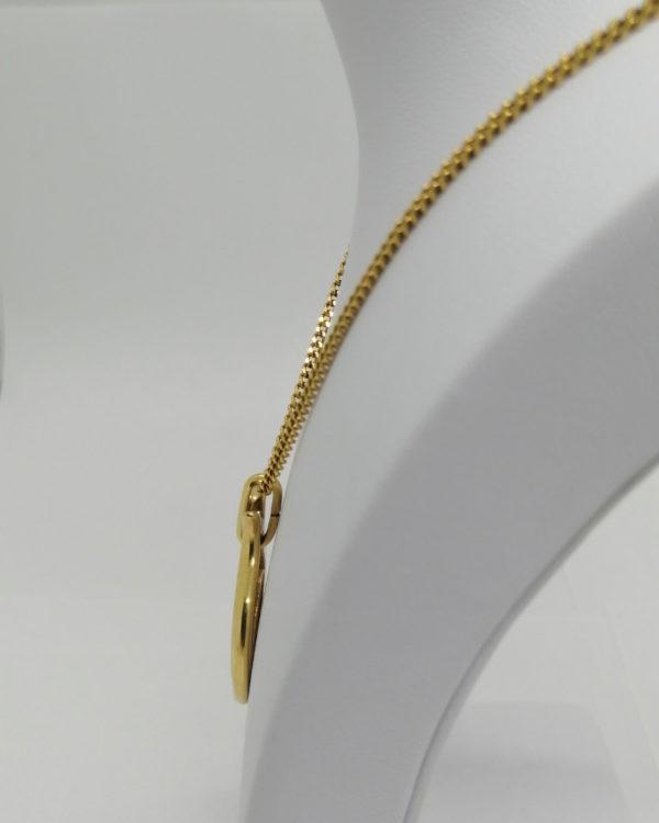 Pendentif plaqué or avec travail d'émail bleu. – Image 3