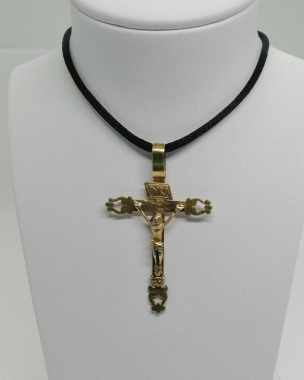 Pendentif argent/vermeil, croix Lorraine dite d'Abbesse, 19ième siècle.