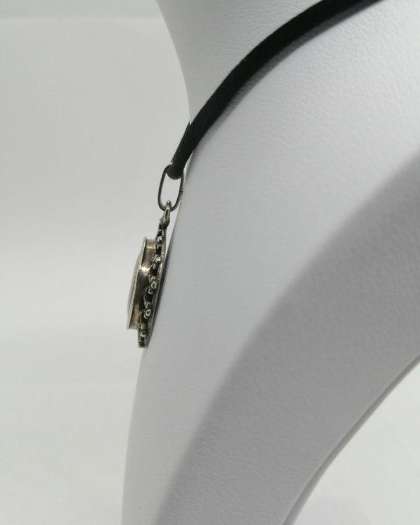 Pendentif argent, avec au centre une peinture émaillée d'un Pharaon. – Image 3