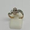 Bague or rose, en vague avec sertie de diamants de taille rose, 1880.