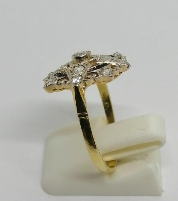 Bague en or jaune et platine, avec diamants et saphirs calibrés, 1925, Art Déco. – Image 3