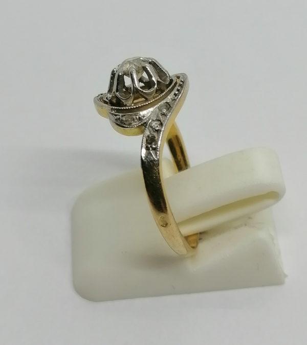 Bague or jaune et gris, tourbillon avec diamants, vers 1925. – Image 3