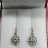 Paire de boucles d'oreilles en or rosé et pavage de roses de diamants, 1900, Art Nouveau. – Image 4