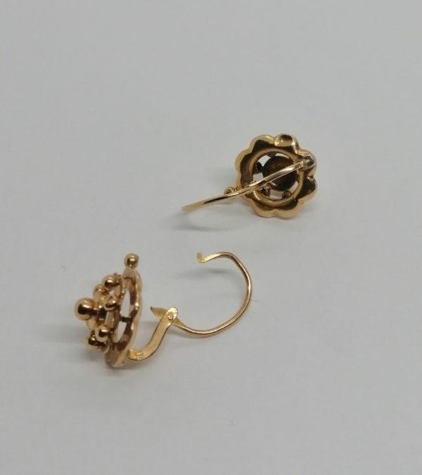 Paire de boucles d'oreilles or rosé, modèle boules, vers 1900, Art Nouveau. – Image 2