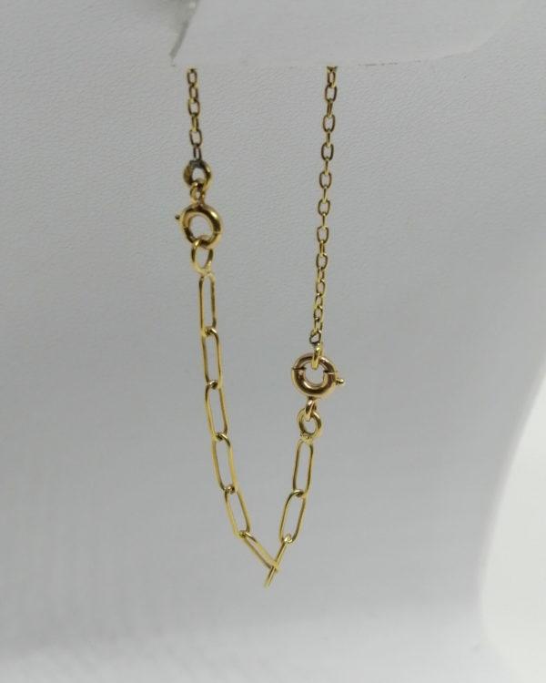 Collier or jaune, modèle typique de l'Art Nouveau, motifs de roses trémières, perles fines, vers 1890-1910. – Image 6