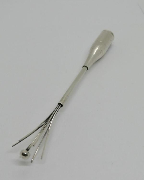Touilleur ou débulleur à champagne, modèle rare de part sa forme, argent massif. – Image 4