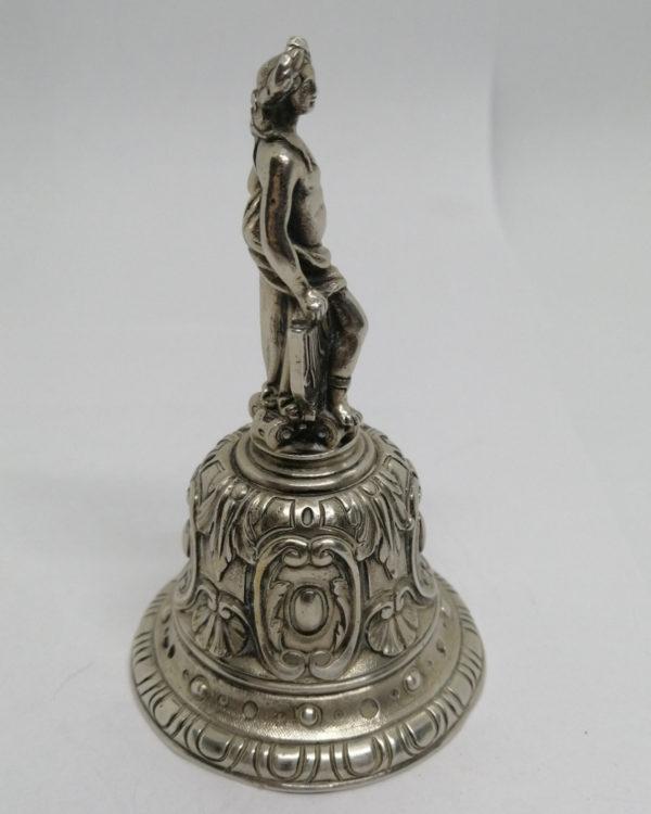 Cloche de table en argent massif, Orphée, fin 19ième siècle. – Image 4