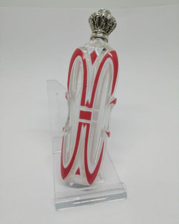 Flacon à sels ou de pâmoison, cristal overlay et argent, 19ième siècle. – Image 2