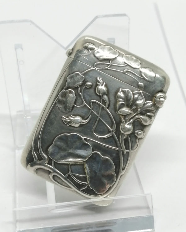 Pyrogène argent massif, décor Art Nouveau de Capucines, 1900. – Image 2