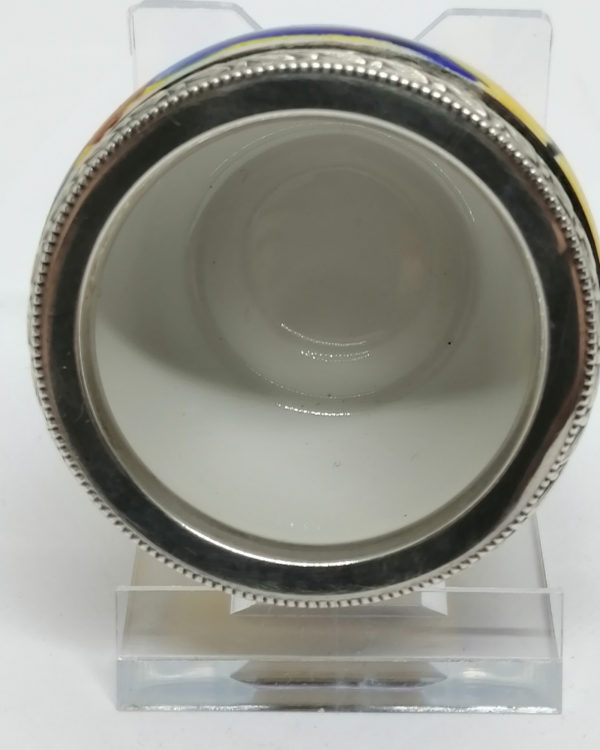Mini vide-poche en porcelaine et argent massif, vers 1925-30. – Image 3