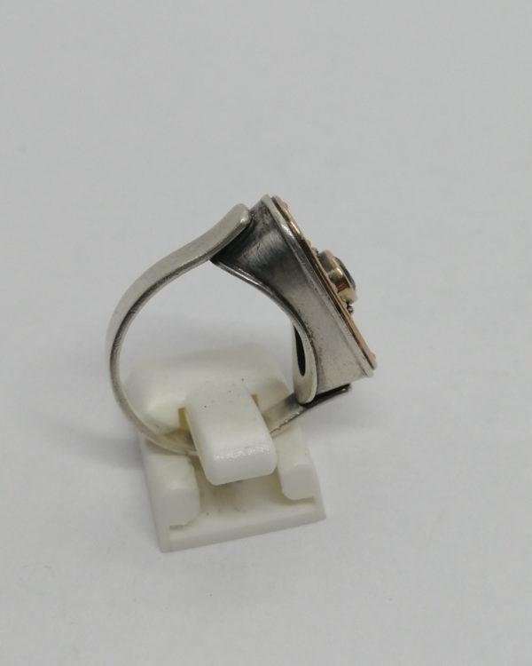 Bague argent et or, avec tourmaline verte naturelle, 1920. – Image 3