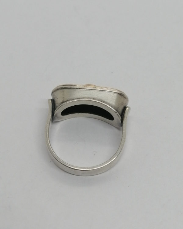 Bague argent et or, avec tourmaline verte naturelle, 1920. – Image 4