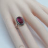Bague argent, ovale avec rubis de synthèse, pavage de marcasites, 1925. – Image 6