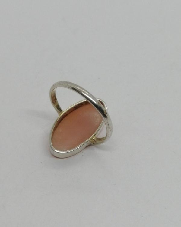 Bague argent, avec camée coquillage, représentant une muse, vers 1900. – Image 3