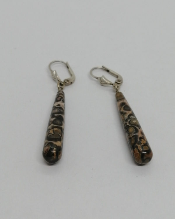 Boucles d'oreilles argent, pendantes et pampilles en pierre naturelle, vers 1925-30.