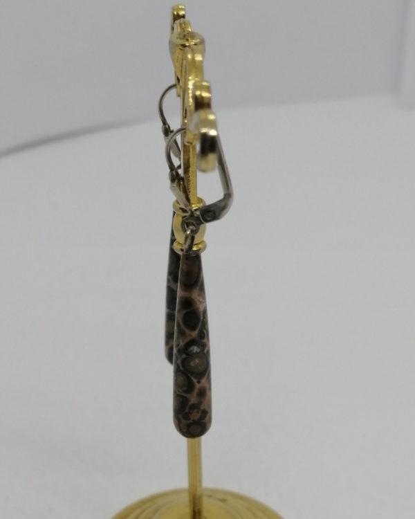 Boucles d'oreilles argent, pendantes et pampilles en pierre naturelle, vers 1925-30. – Image 3