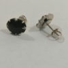 Boucles d'oreilles argent, pendantes avec verre facetté noir, 1900. – Image 2