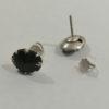 Boucles d'oreilles argent, pendantes avec verre facetté noir, 1900. – Image 3