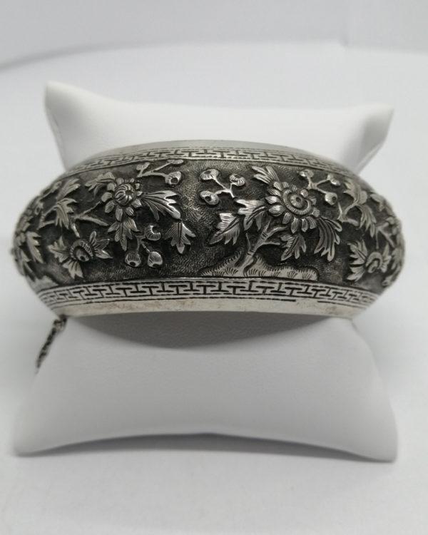 Bracelet argent, décor japonisant, Art Nouveau vers 1900-20.
