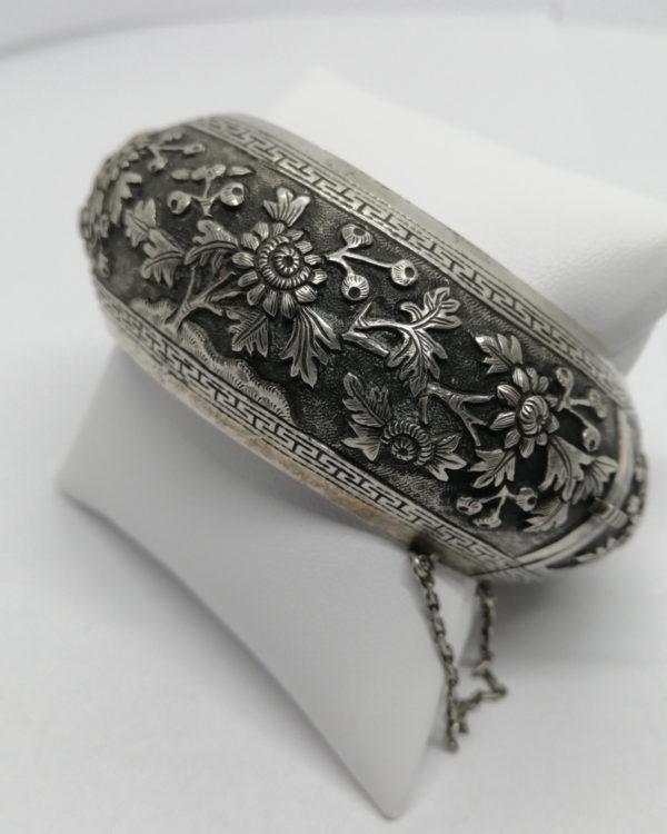 Bracelet argent, décor japonisant, Art Nouveau vers 1900-20. – Image 2