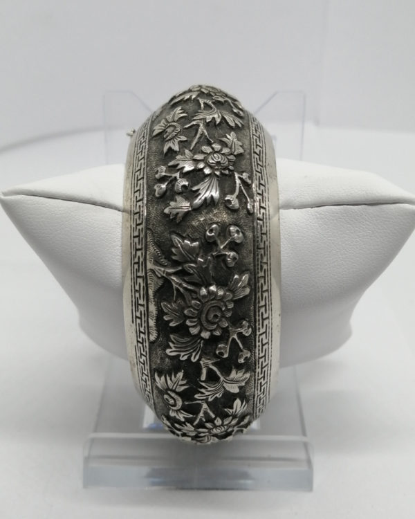 Bracelet argent, décor japonisant, Art Nouveau vers 1900-20. – Image 3