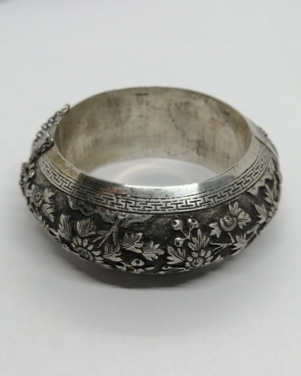 Bracelet argent, décor japonisant, Art Nouveau vers 1900-20. – Image 4