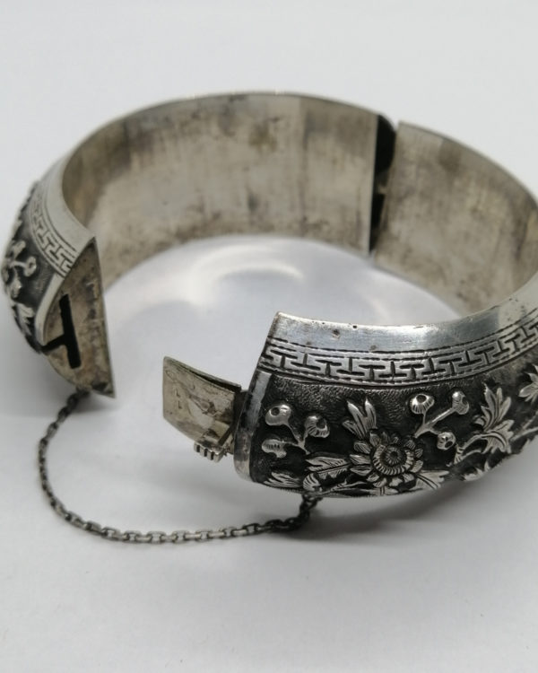 Bracelet argent, décor japonisant, Art Nouveau vers 1900-20. – Image 5