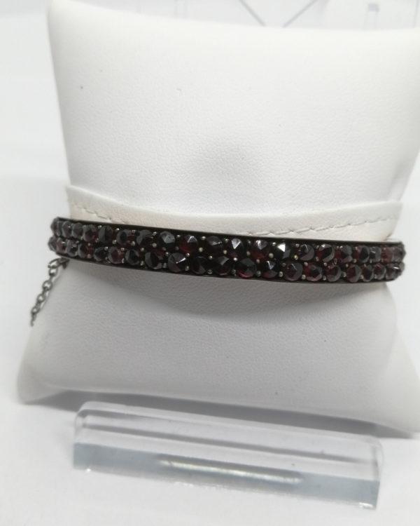 Bracelet en argent/vermeil, avec pavage de grenats taille bohême,1900. – Image 3