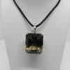 Pendentif argent, avec très gros quartz fumé taillé à facettes, 1940-60.