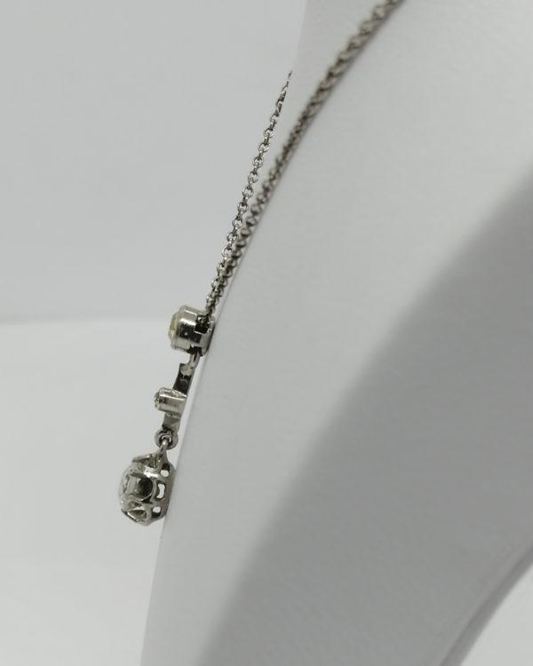Pendentif argent, avec strass et saphir blanc, vers 1900. – Image 3