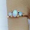 Bague en or rosé, demi-perles fines et cabochons d'opales, vers 1890-1900. – Image 6