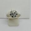 Bague or gris, sertie platine, solitaire diamant taille ancienne, 1920-30.