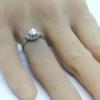 Bague or gris, sertie platine, solitaire diamant taille ancienne, 1920-30. – Image 5