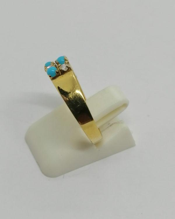 Bague or, façon damier, pâte de verre et diamants, 1920. – Image 2