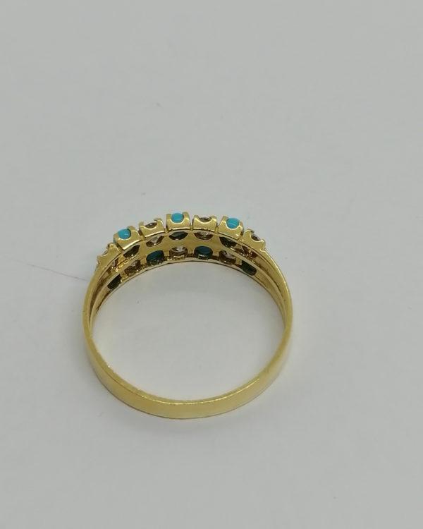 Bague or, façon damier, pâte de verre et diamants, 1920. – Image 3