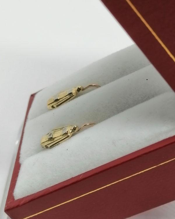 Boucles d'oreilles en or, tricolore, de forme géométrique, pré-Art déco, vers 1925. – Image 3