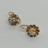 Boucles d'oreilles or rosé, grosses roses de diamants, vers 1880-1900.