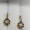 Boucles d'oreilles en or rosé, sertie couronne, diamant taille ancienne, 1900. – Image 2