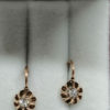 Boucles d'oreilles en or rosé, sertie couronne, diamant taille ancienne, 1900. – Image 3