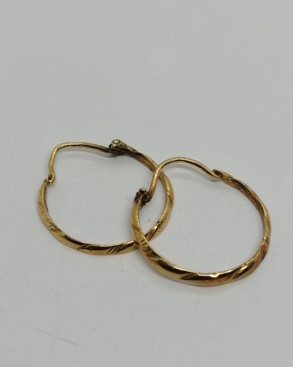 Boucles d'oreilles en or, créoles anciennes, vers 1920-30.