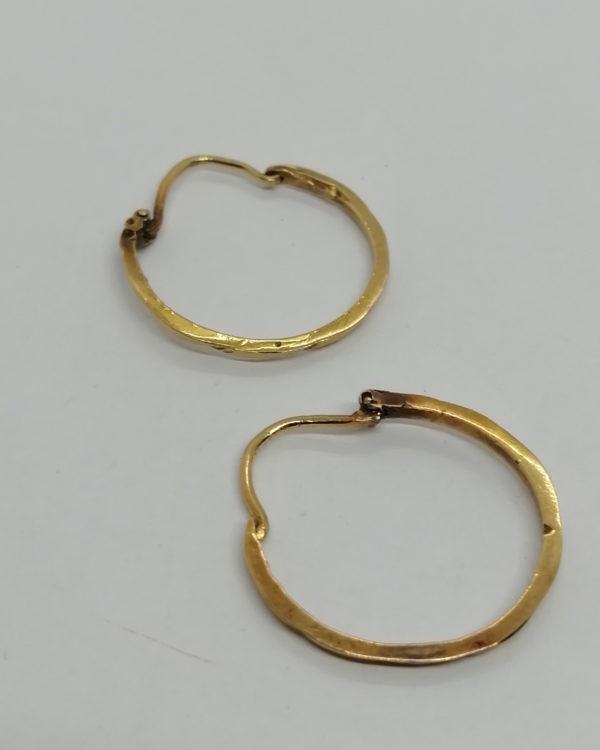 Boucles d'oreilles en or, créoles anciennes, vers 1920-30. – Image 2