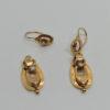 Boucles d'oreilles en or rosé, pendantes avec demi-perles fines, vers 1870. – Image 5
