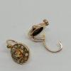 Boucles d'oreilles en or, pavage demi-perles fines et rose de diamant, vers 1900. – Image 3