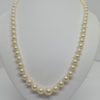 Collier fermoir or gris et diamants, chute de 63 perles de culture, Art Déco.
