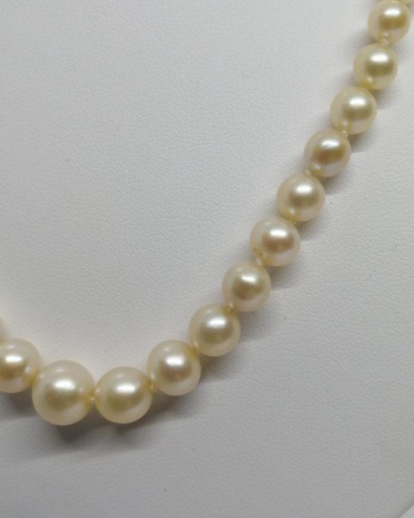 Collier fermoir or, chute de 77 perles de culture naturelles, vers 1940-60. – Image 2